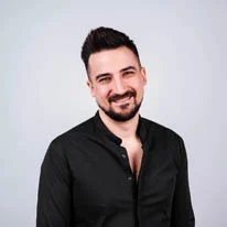 A man in a black shirt